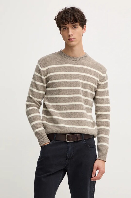 Шерстяной свитер United Colors of Benetton бежевый 103MK107U