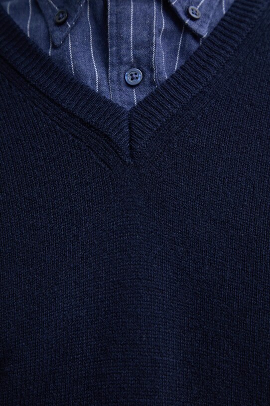 Вовняний светр United Colors of Benetton 1006U4016 темно-синій