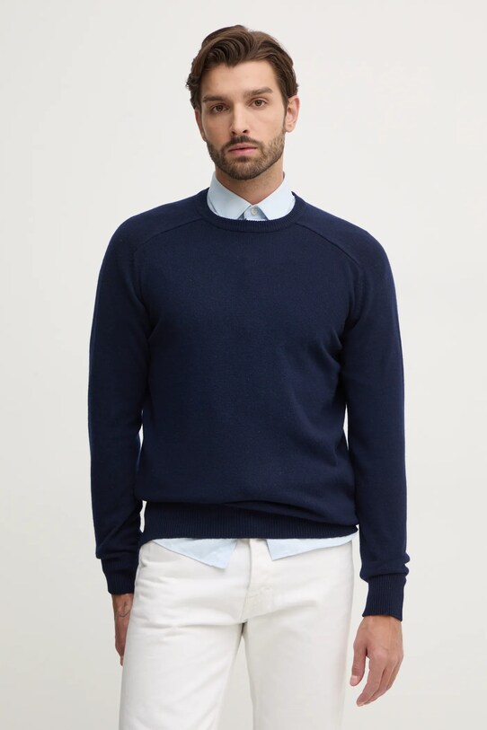 United Colors of Benetton pulover de lana subtiri bleumarin 1006U108W