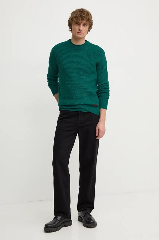 Шерстяной свитер United Colors of Benetton 1344U108H бирюзовый NC24