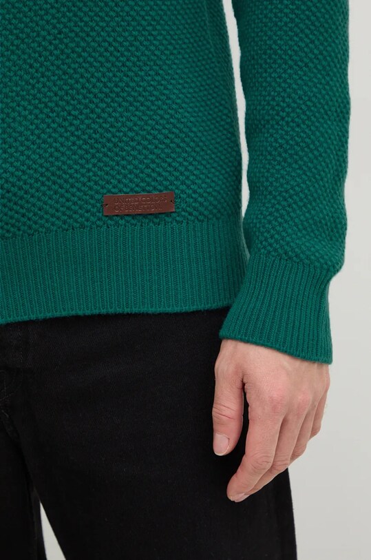 Шерстяной свитер United Colors of Benetton 1344U108H бирюзовый