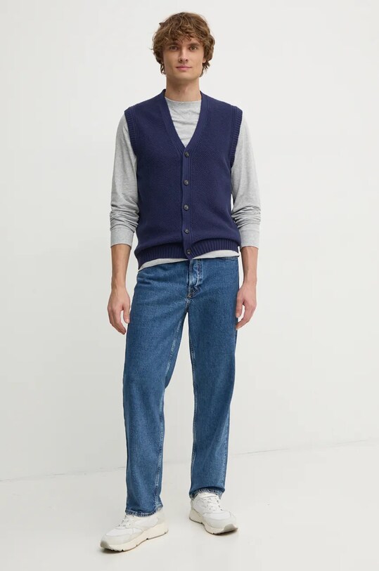 Шерстяной жилет United Colors of Benetton 1344U601H тёмно-синий NC24
