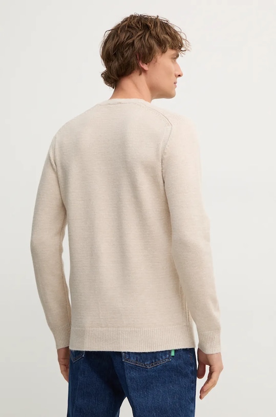 Odzież United Colors of Benetton sweter z domieszką wełny 116QU108T beżowy