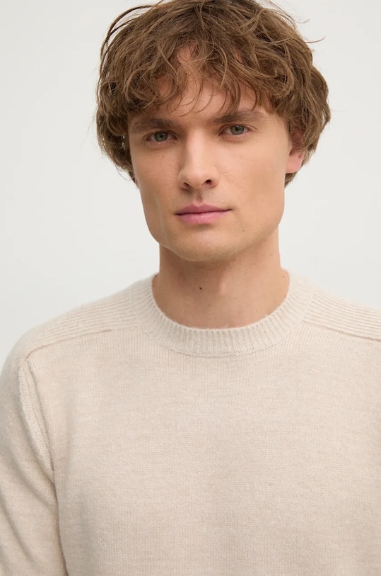 United Colors of Benetton sweter z domieszką wełny beżowy 116QU108T