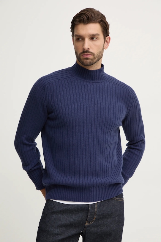 Vlnený sveter United Colors of Benetton vlna tmavomodrá 1244U201O