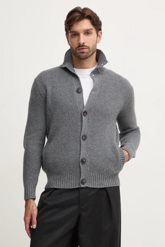 United Colors of Benetton kardigan wełniany wełna szary 18AYU5012