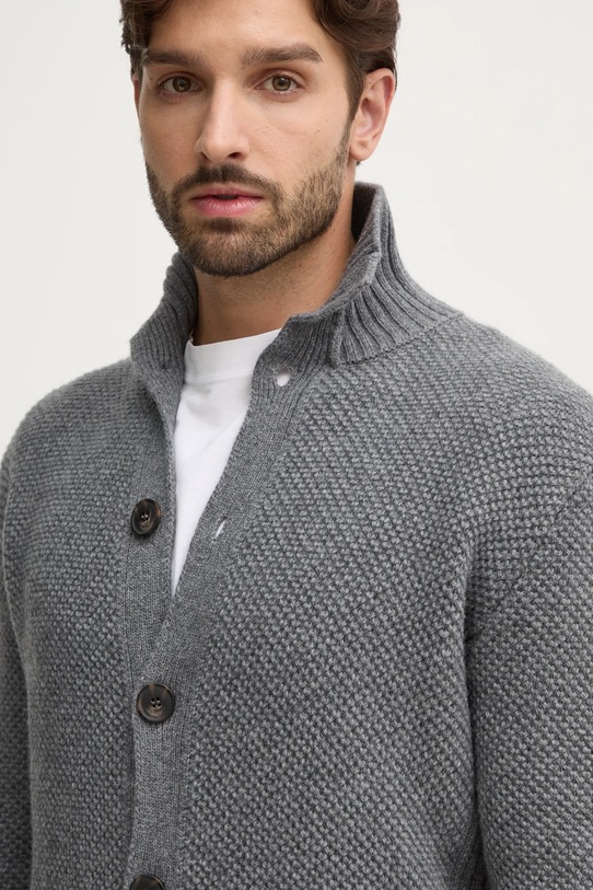 United Colors of Benetton kardigan wełniany szary 18AYU5012