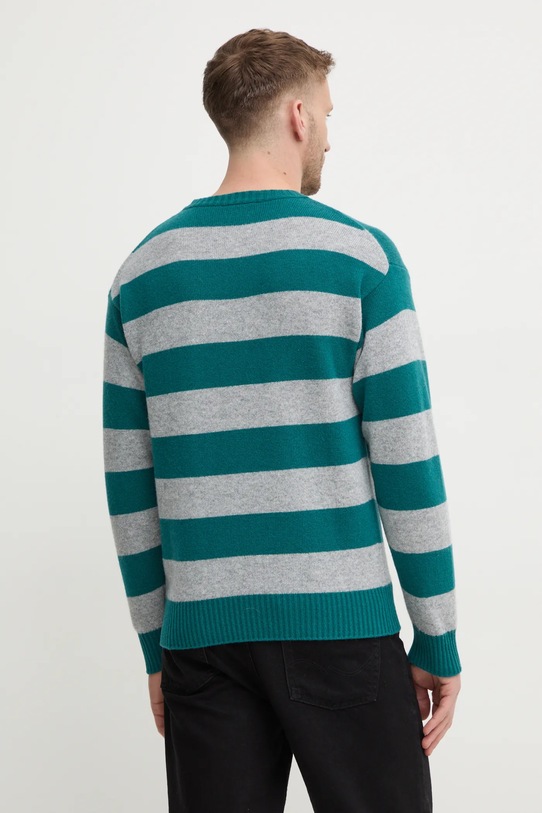 Odzież United Colors of Benetton sweter wełniany 18AYK107Y turkusowy