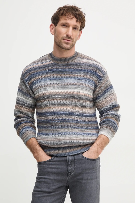 Vlnený sveter United Colors of Benetton vlna sivá 105CU107R