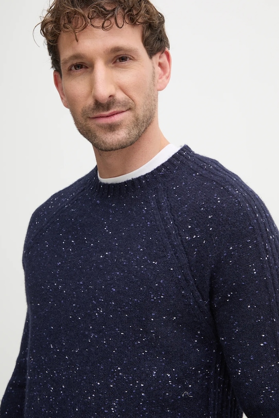 Vlnený sveter United Colors of Benetton tmavomodrá 1KBAU1081