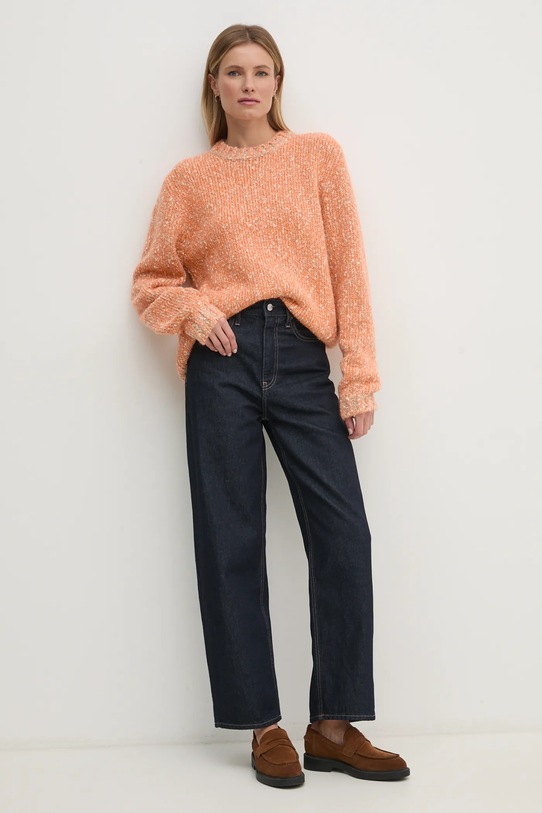 Îmbrăcăminte United Colors of Benetton pulover din amestec de lana 116NU108M portocaliu