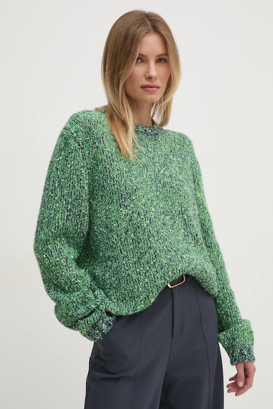 Πουλόβερ με προσθήκη μαλλιού United Colors of Benetton με μείγμα μαλλιού πράσινο 116NU108M