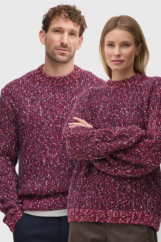 United Colors of Benetton pulover din amestec de lana grosime medie burgundia 116NU108M