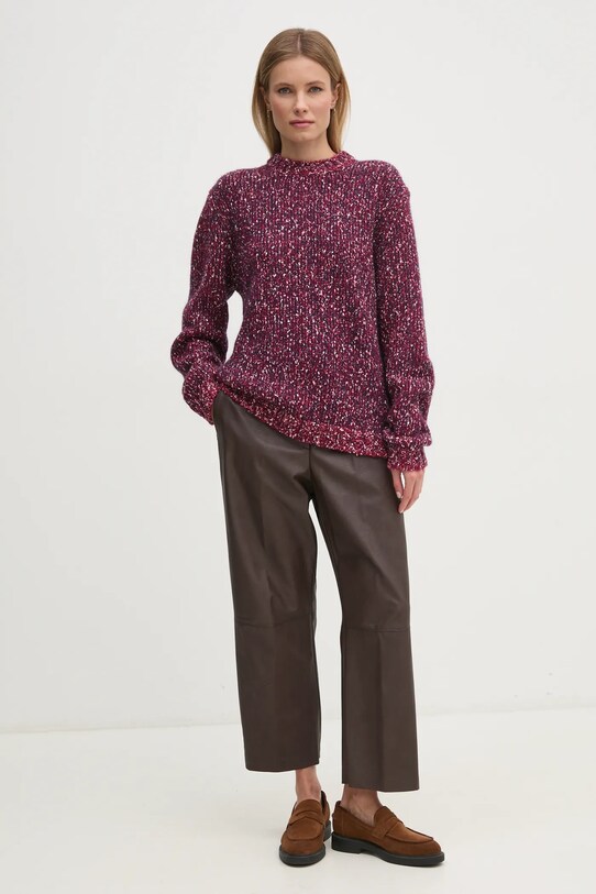 United Colors of Benetton pulover din amestec de lana 116NU108M burgundia NC24