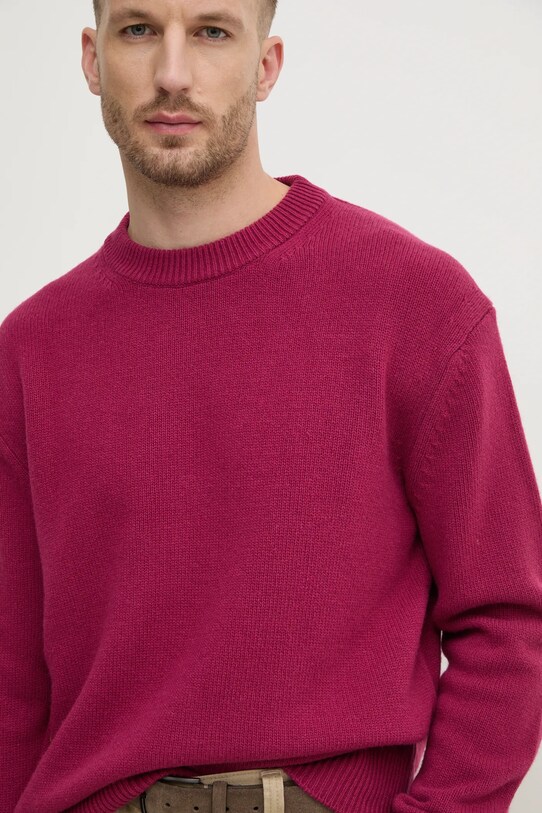 Шерстяной свитер United Colors of Benetton розовый 1344U108G