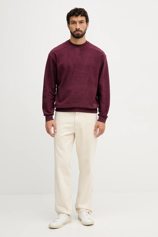 United Colors of Benetton bluza bawełniana 3NMEU109T bordowy AW25