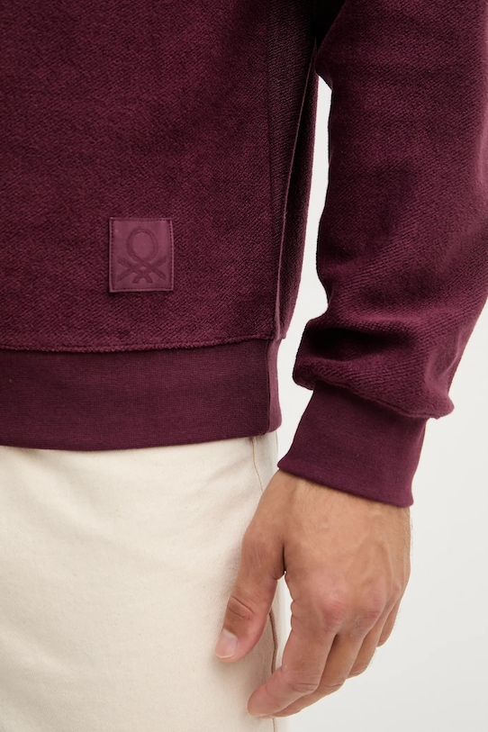 United Colors of Benetton hanorac de bumbac 3NMEU109T burgundia