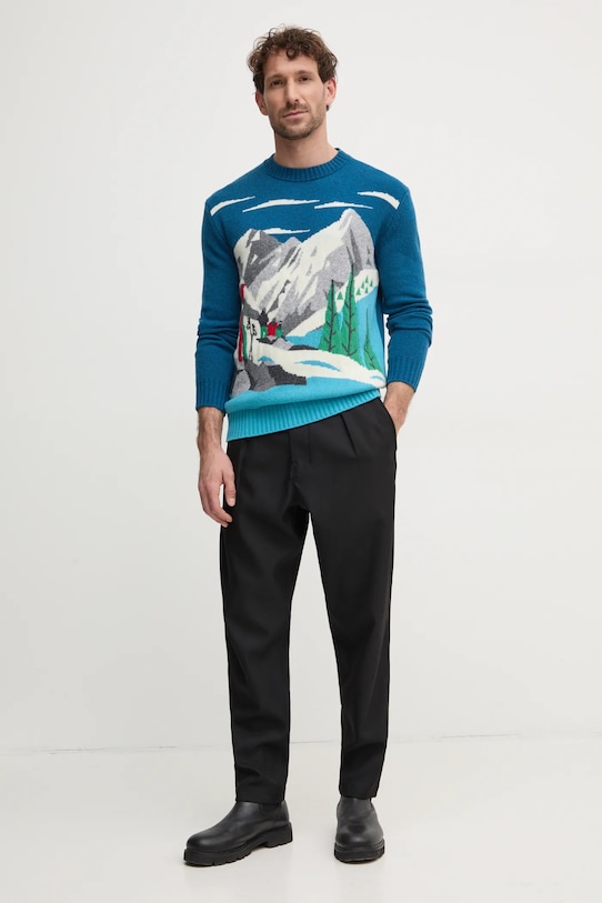 Вовняний светр United Colors of Benetton 1244K108S бірюзовий AW24