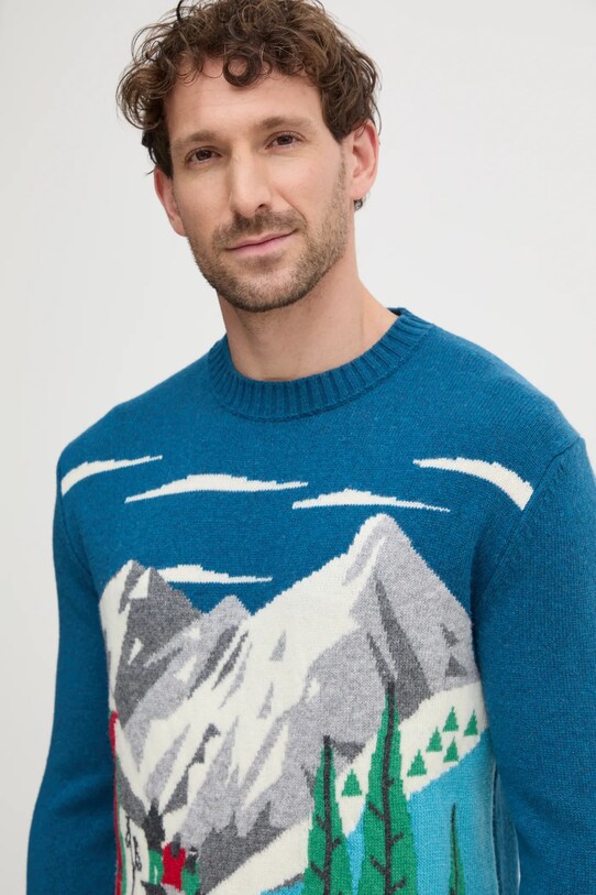 United Colors of Benetton pulover de lana turcoaz 1244K108S