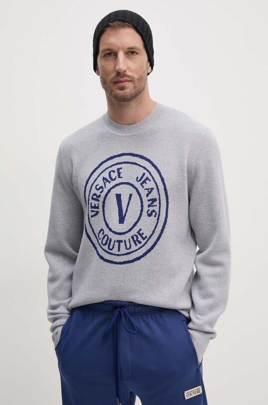 Versace Jeans Couture pulover de lana grosime medie albastru 77GAFM02.CMH42