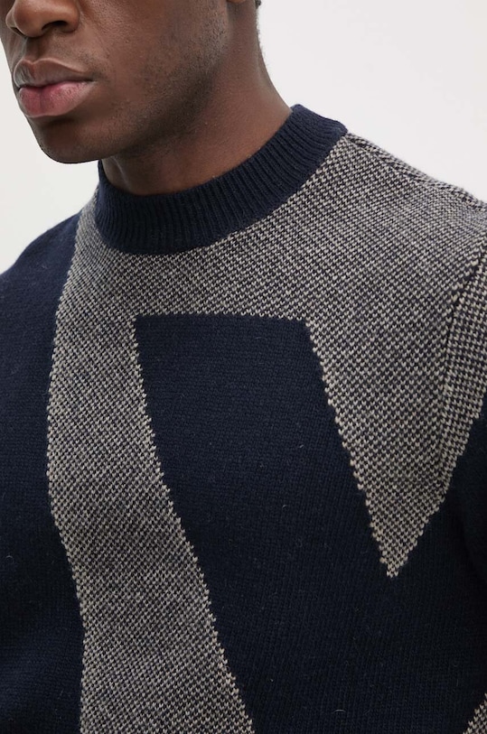 Armani Exchange pulover de lana 6DZM2Q.ZM4QZ bleumarin