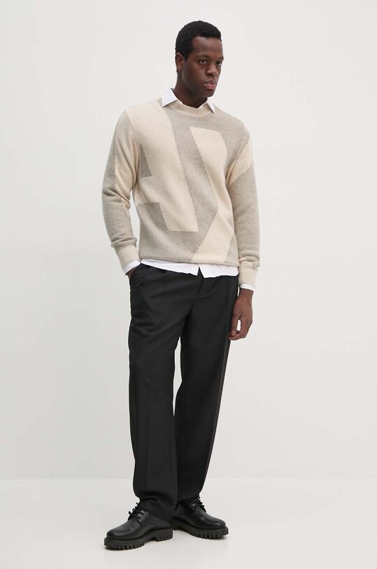 Вовняний светр Armani Exchange 6DZM2Q.ZM4QZ бежевий AW24