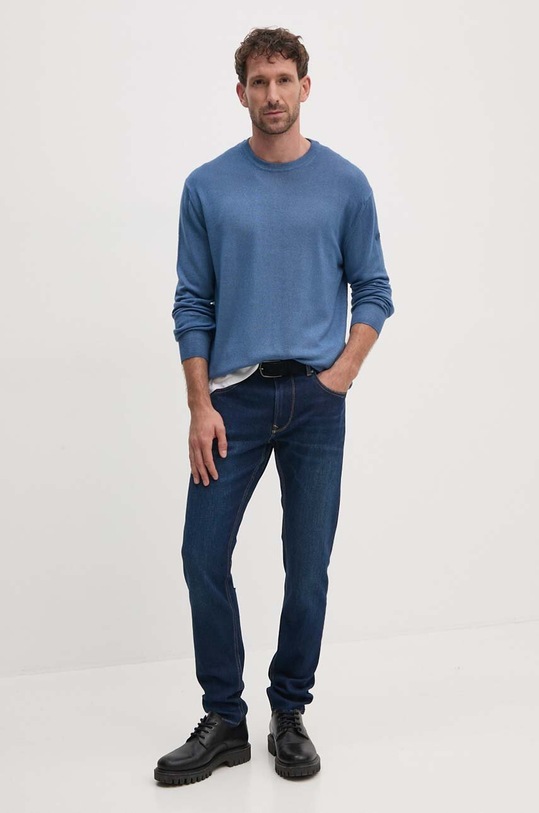 Vlnený sveter Paul&Shark 11311001 modrá AW24