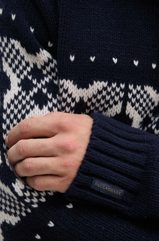 Paul&Shark sweter wełniany 14311002 granatowy