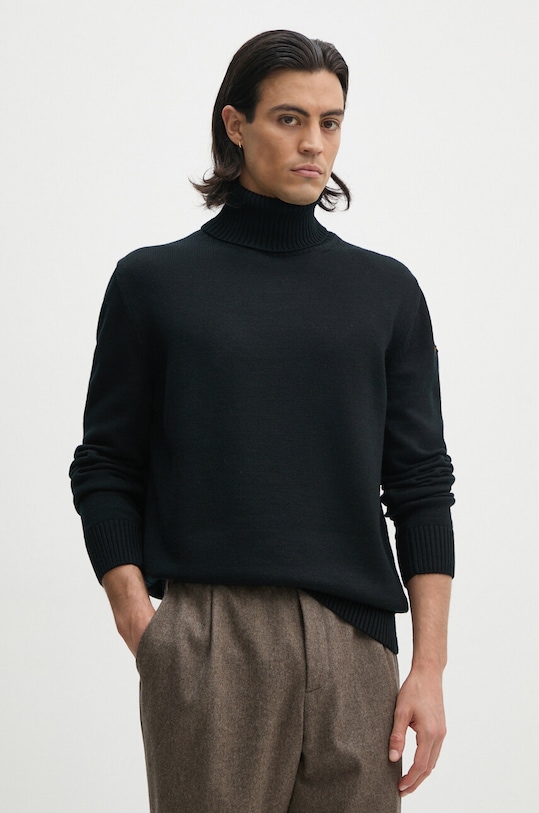 Vlněný svetr Paul&Shark rolák černá 14311008