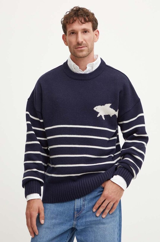 Paul&Shark pulover de lana groase bleumarin 14311032