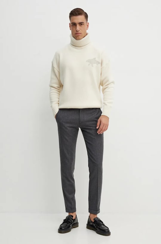 Вовняний светр Paul&Shark 14311059 бежевий AW24