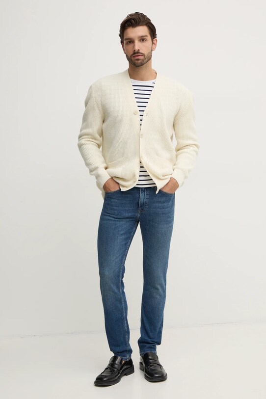 Paul&Shark kardigan wełniany 14311251 beżowy AW24