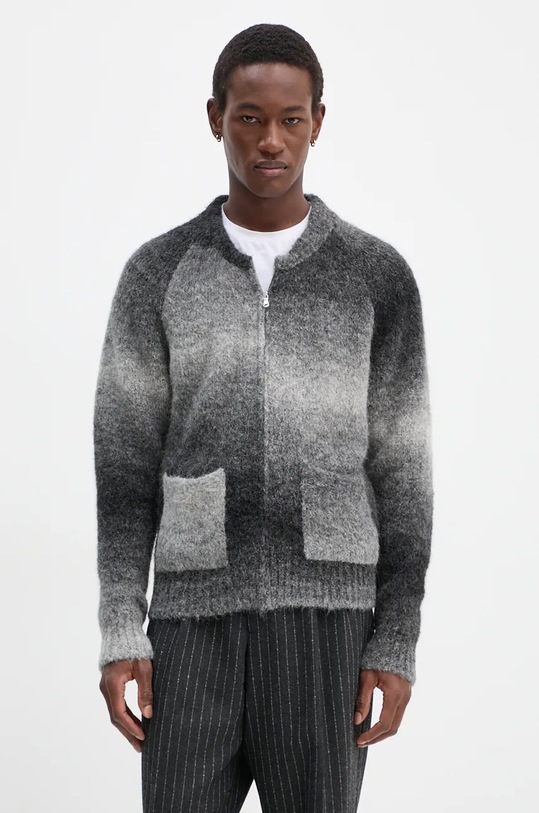 Sunflower cardigan din lana cu modele gri 3052.SFR