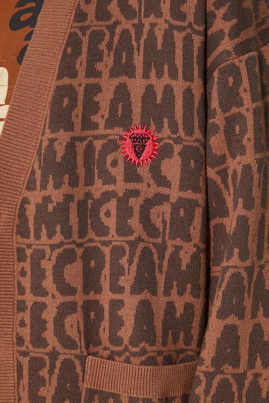ICECREAM kardigan z domieszką wełny Text Print Cardigan IC24215
