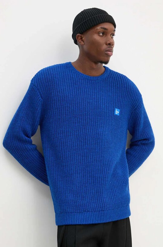 Vuneni pulover American Vintage s dodatkom vune plava MCRA18AH24