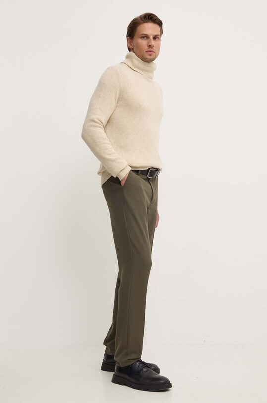 American Vintage sweter z domieszką wełny MFAL18BH24 beżowy AW24