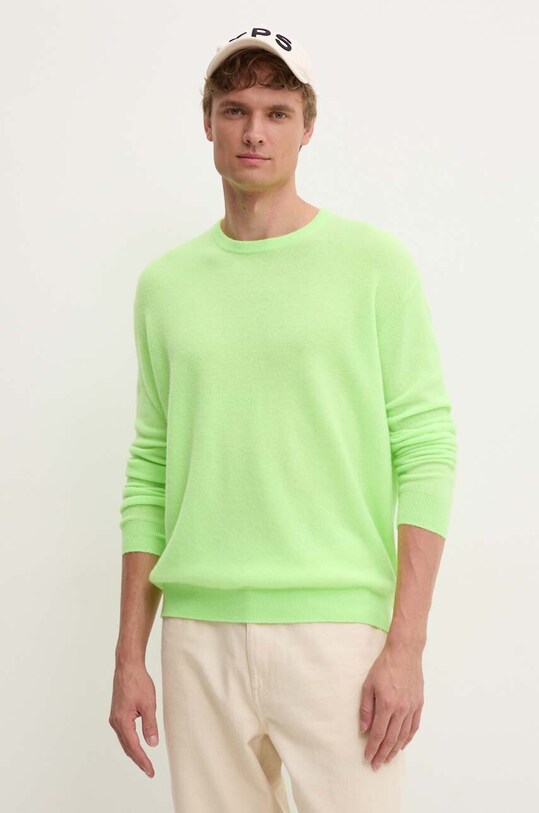 Vlnený sveter American Vintage vlna zelená MRAX18AH24