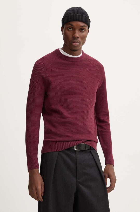 Marc O'Polo sweter bawełniany bawełna bordowy 428502560068