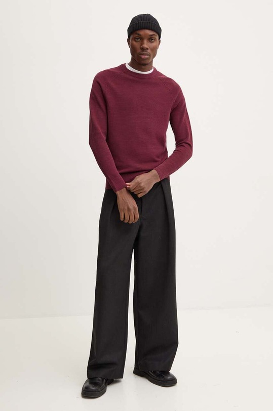 Marc O'Polo sweter bawełniany 428502560068 bordowy AW24