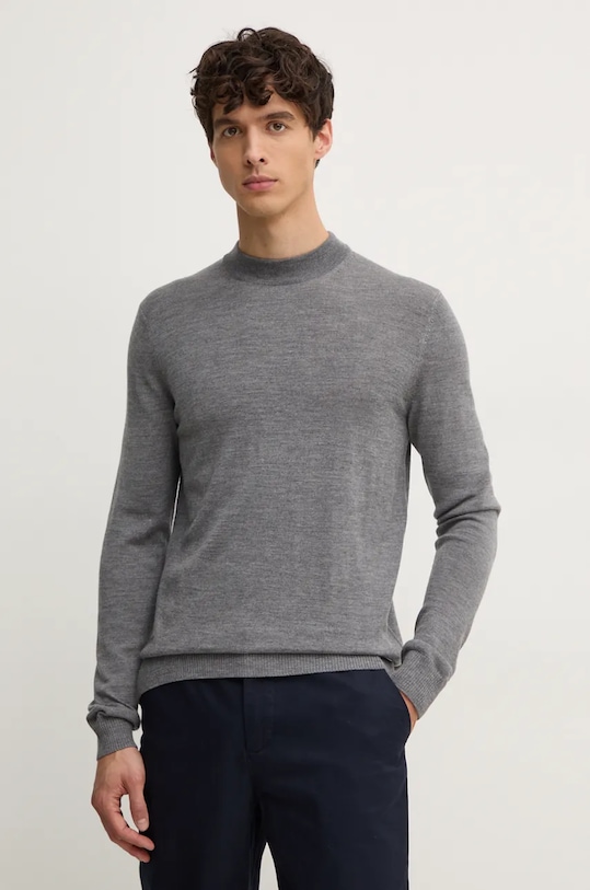 Joop! sweter wełniany okrągły szary 30032606