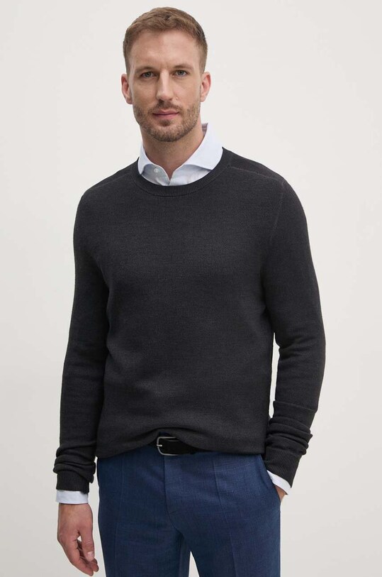 Joop! pulover de lana subtiri gri 30042555