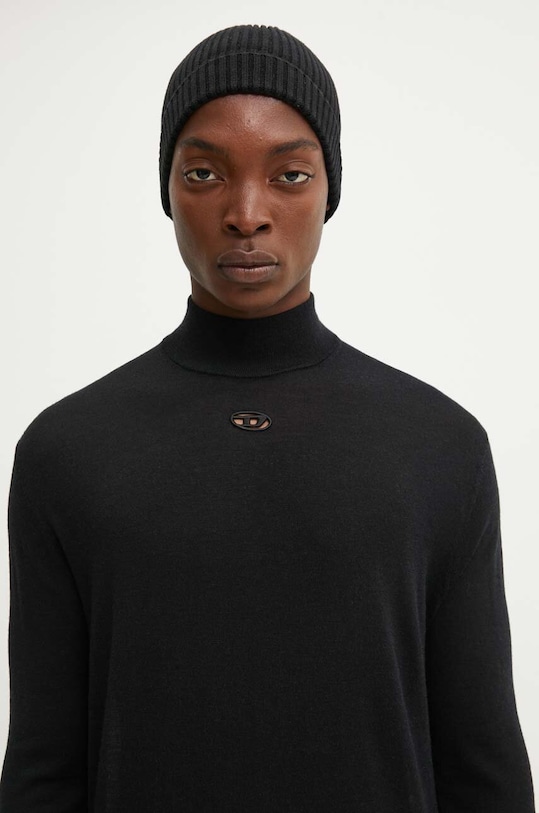 Diesel pulover de lana K-GIL subtiri negru A12445.0CHAU