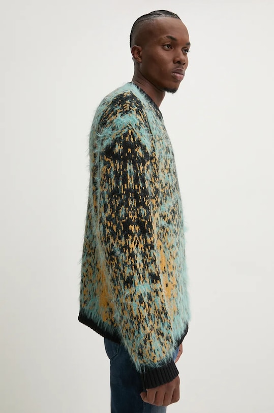 Sveter s prímesou vlny Diesel K-RAIN s prímesou vlny modrá A14916.0QKAI