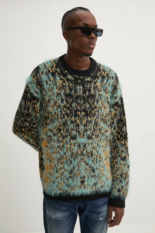 Sveter s prímesou vlny Diesel K-RAIN A14916.0QKAI modrá AW24