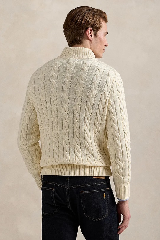Хлопковый свитер Polo Ralph Lauren 710810841 бежевый AW25