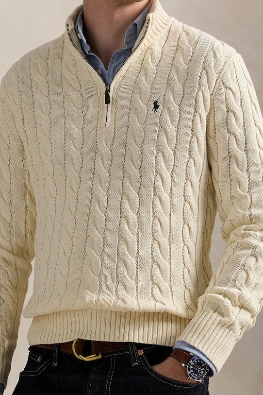 Polo Ralph Lauren sweter bawełniany beżowy 710810841