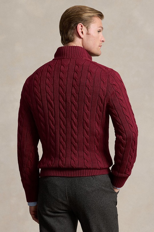 Bavlněný svetr Polo Ralph Lauren 710810841 burgundské AW25