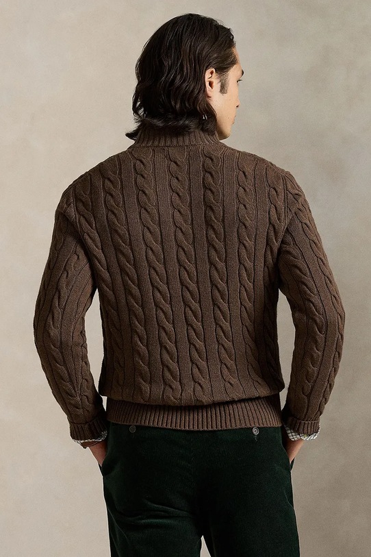 Polo Ralph Lauren sweter bawełniany 710810841 brązowy AW25