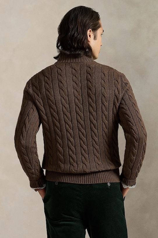 Polo Ralph Lauren sweter bawełniany 710810841 brązowy AW25