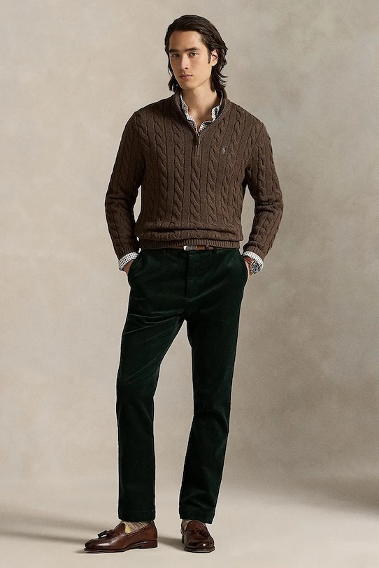 Odzież Polo Ralph Lauren sweter bawełniany 710810841 brązowy